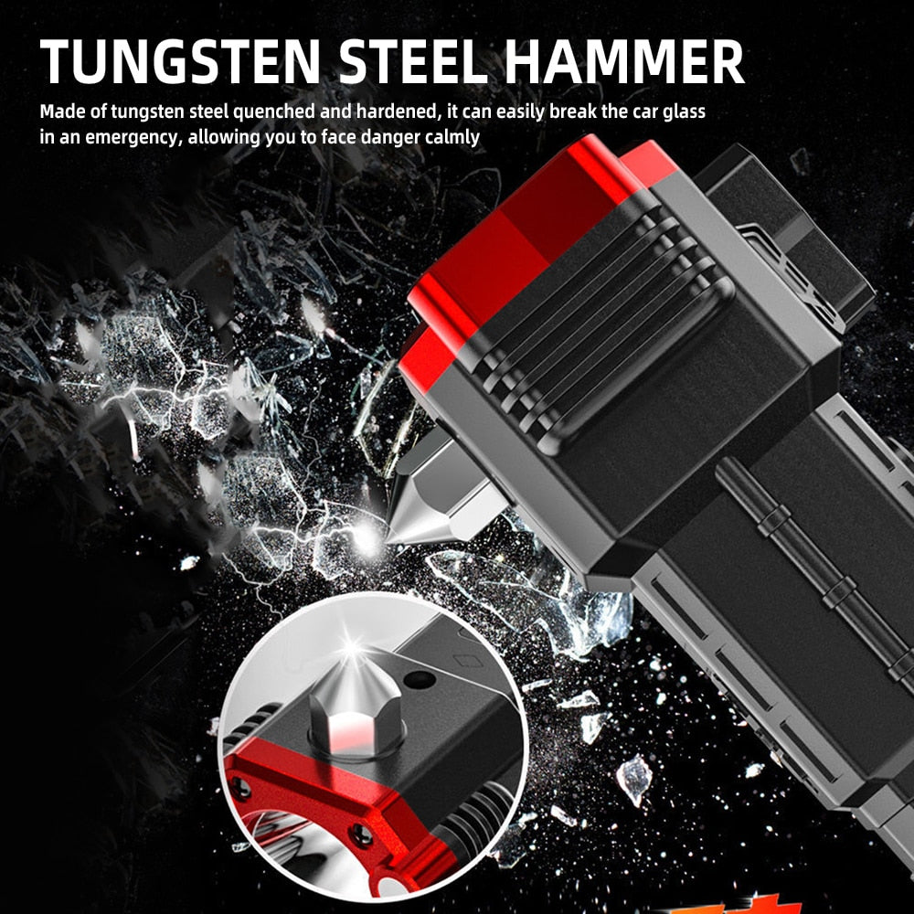 Super Bright LED Flashlight Safety Hammer