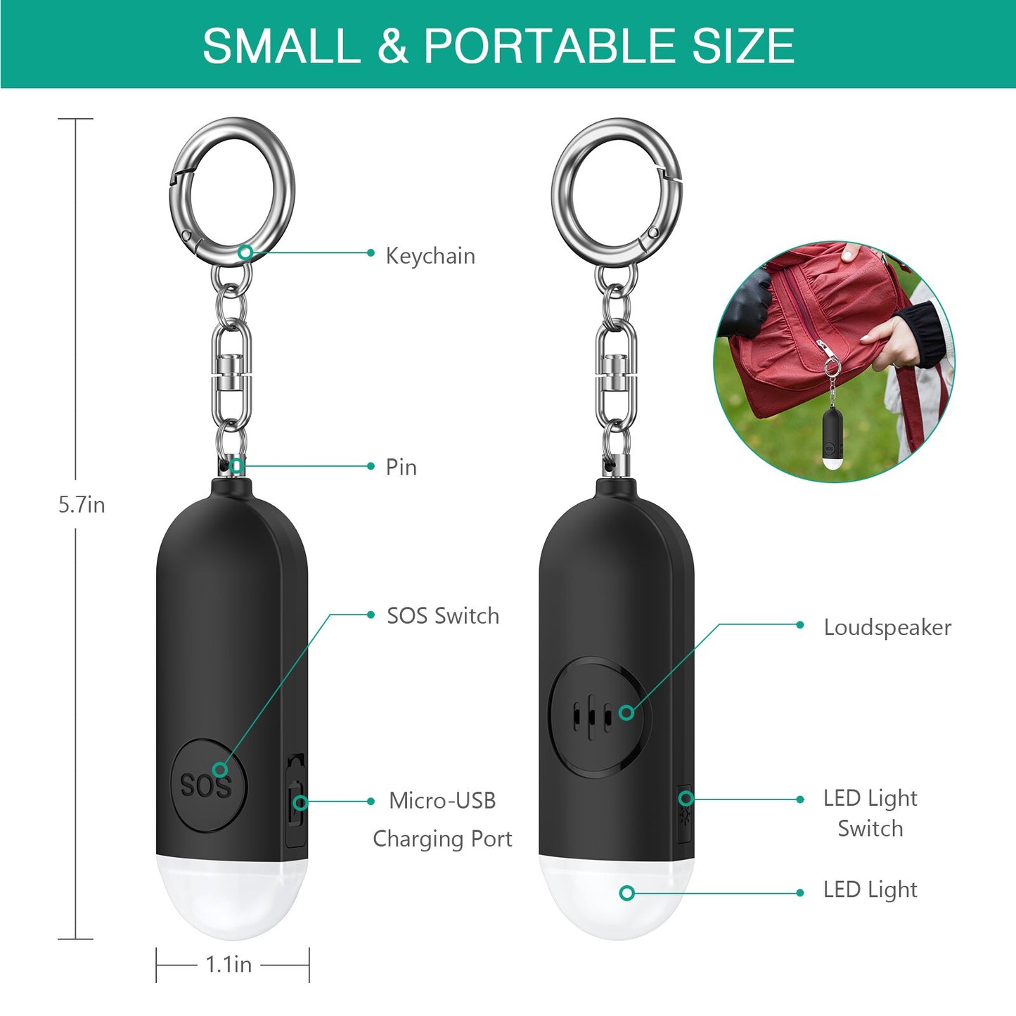 Self Defense Safety Scream Loud Keychain