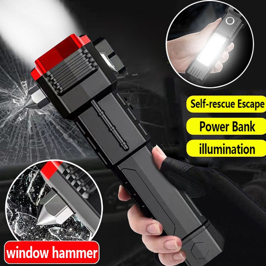 Super Bright LED Flashlight Safety Hammer